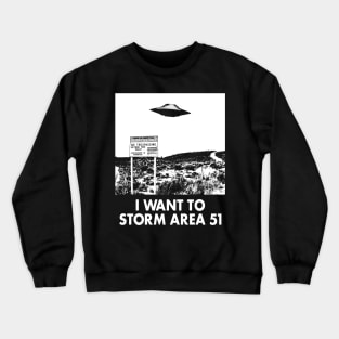 Storm Area 51 Retro Vintage Meme For Alien Sci-fi Fans Crewneck Sweatshirt